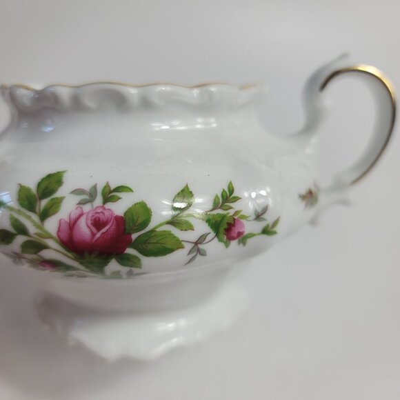 Traditions China Johann Haviland Moss Rose Sugar Bowl White with Pink Roses - Picture 10 of 16